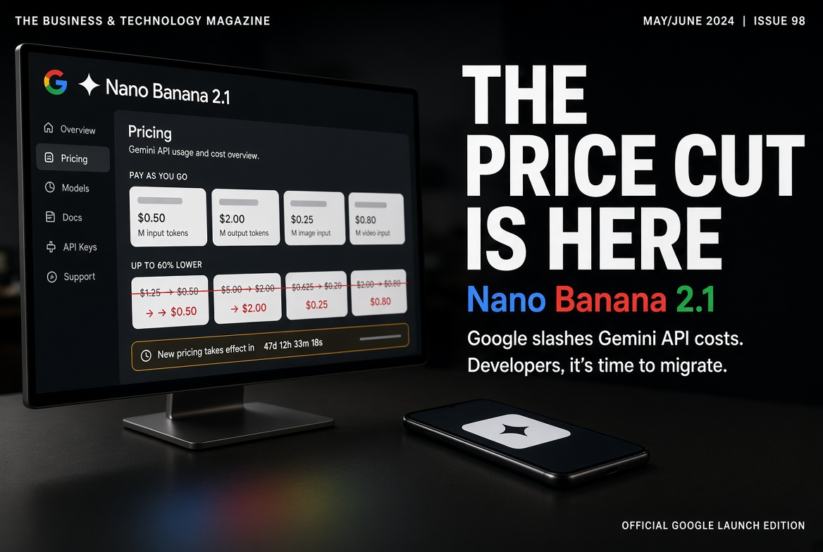 Nano Banana 2.1: o Google corta o preço da imagem pela metade e dá 23 dias para a migração